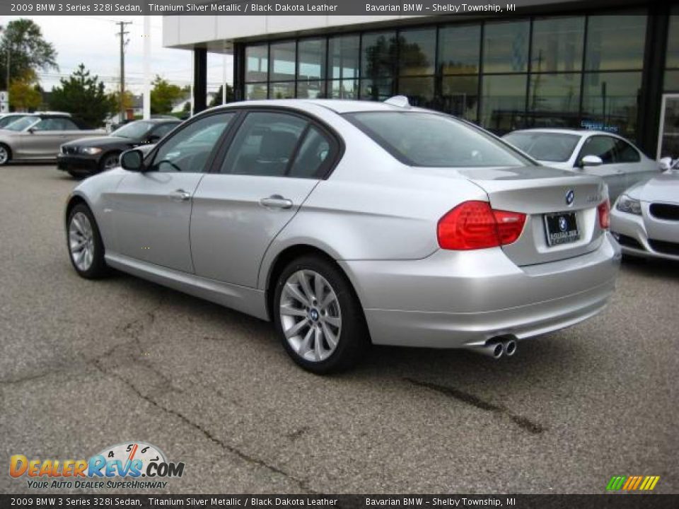 2009 BMW 3 Series 328i Sedan Titanium Silver Metallic / Black Dakota Leather Photo #3