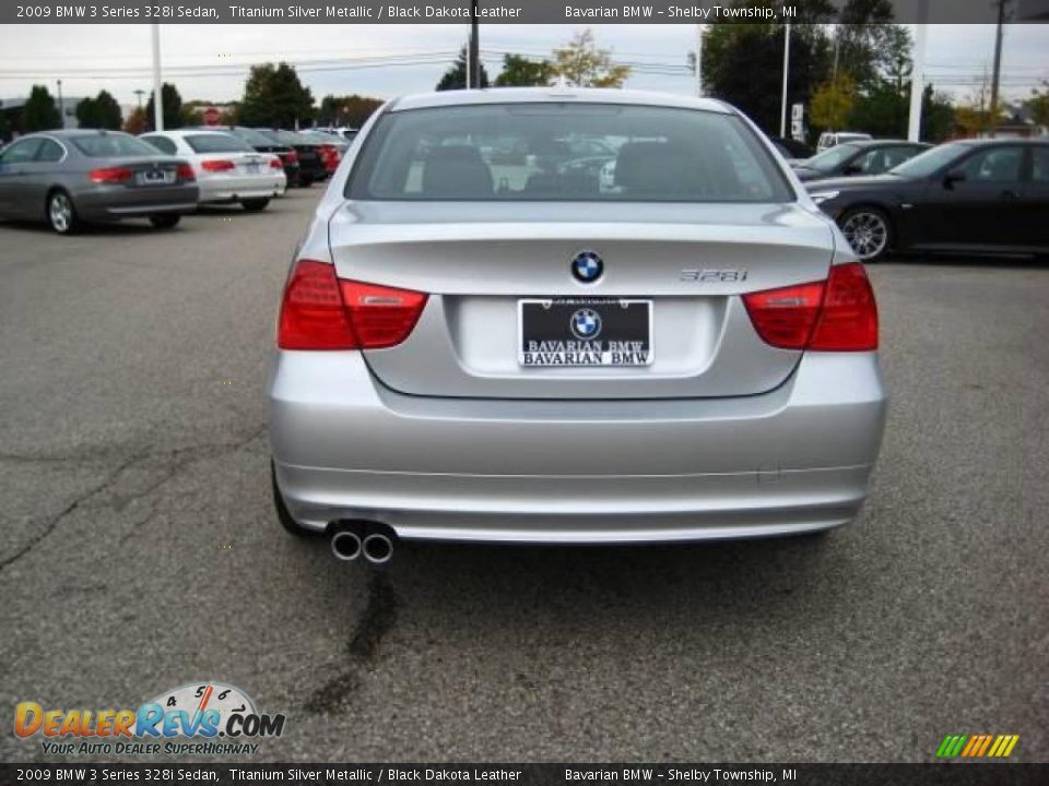 2009 BMW 3 Series 328i Sedan Titanium Silver Metallic / Black Dakota Leather Photo #4