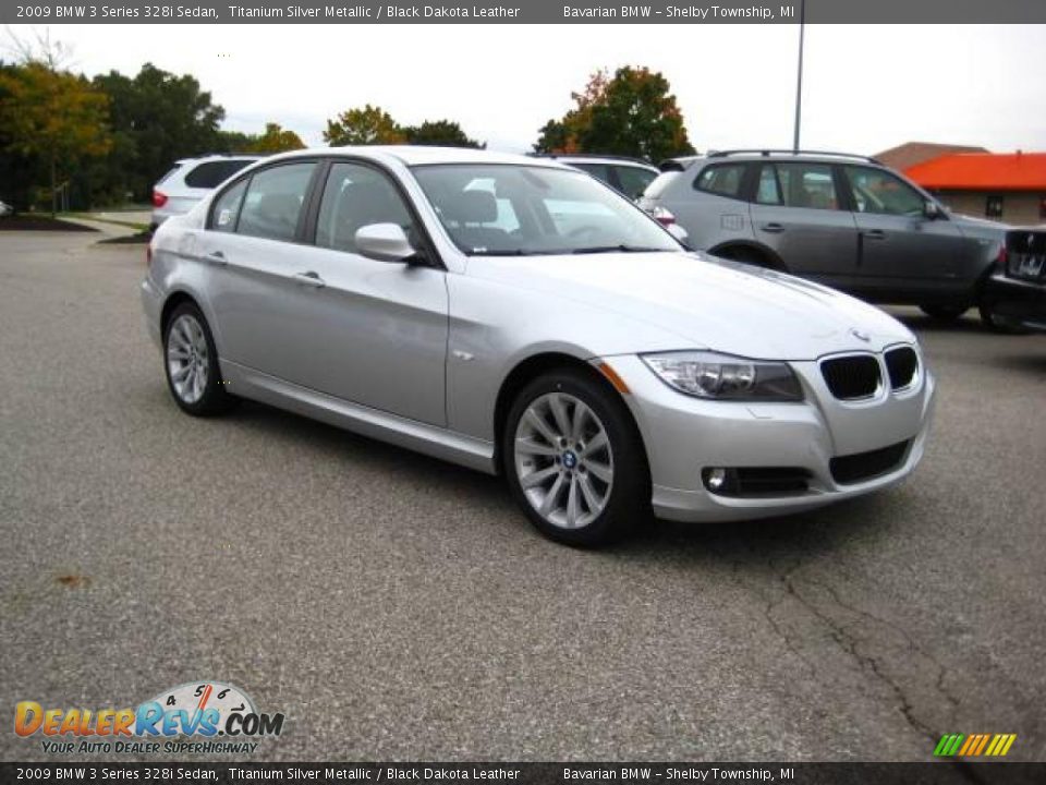 2009 BMW 3 Series 328i Sedan Titanium Silver Metallic / Black Dakota Leather Photo #6