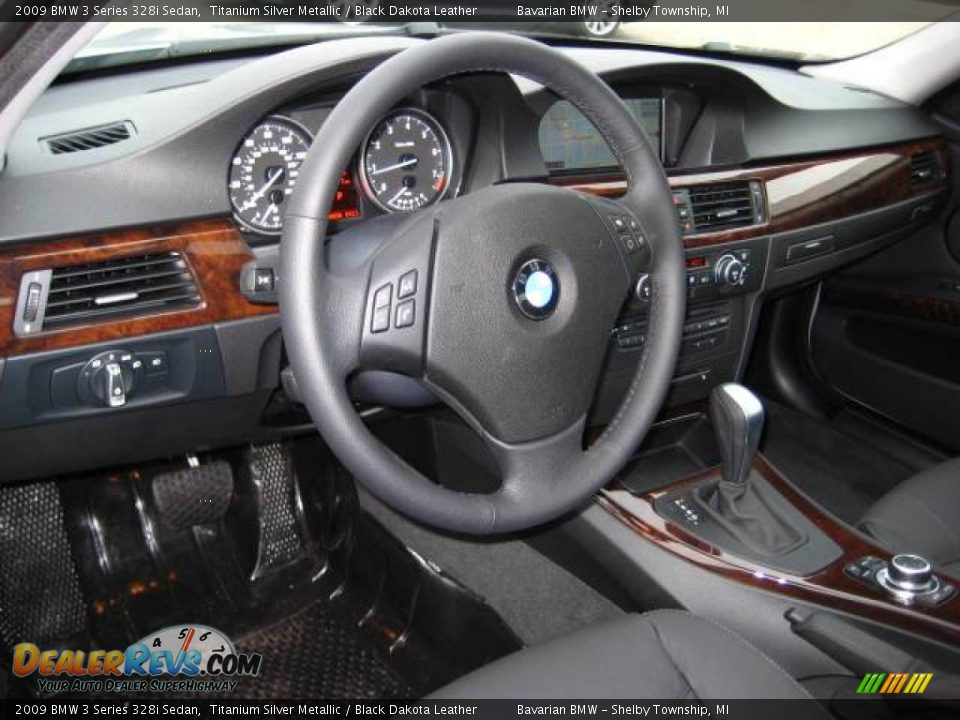2009 BMW 3 Series 328i Sedan Titanium Silver Metallic / Black Dakota Leather Photo #8