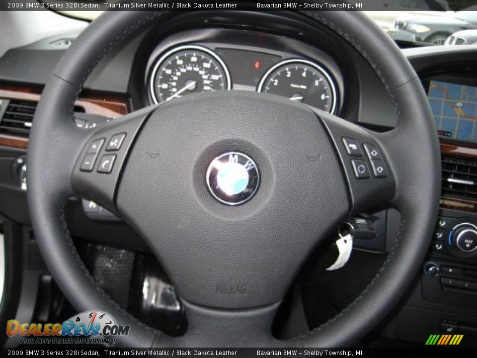 2009 BMW 3 Series 328i Sedan Titanium Silver Metallic / Black Dakota Leather Photo #16