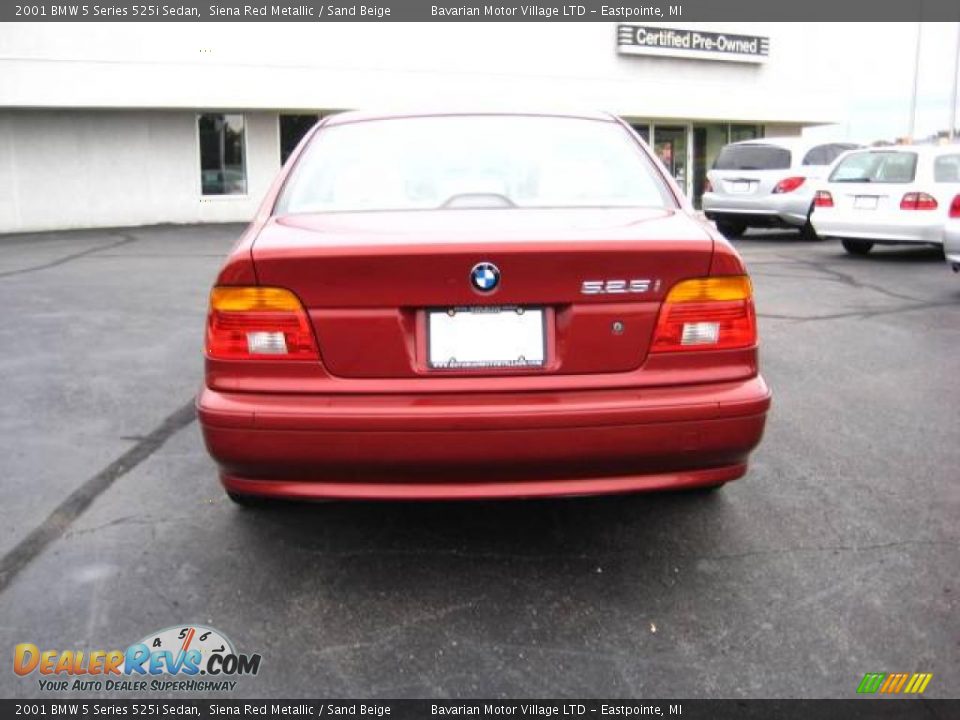 2001 BMW 5 Series 525i Sedan Siena Red Metallic / Sand Beige Photo #6
