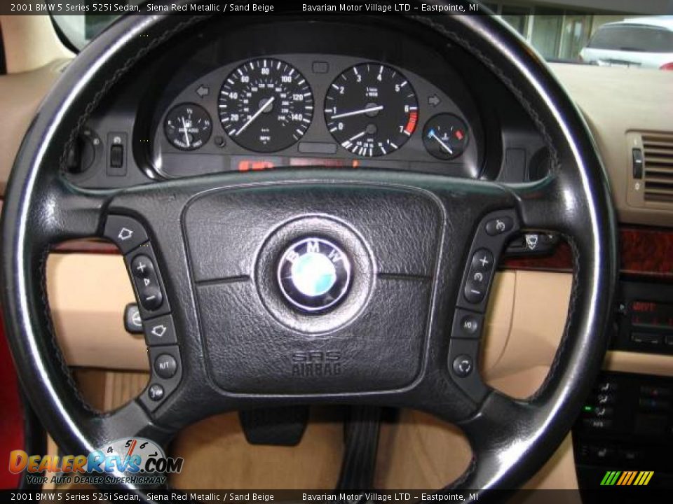 2001 BMW 5 Series 525i Sedan Siena Red Metallic / Sand Beige Photo #20