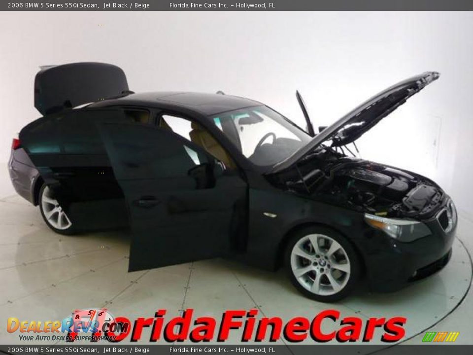 2006 BMW 5 Series 550i Sedan Jet Black / Beige Photo #7