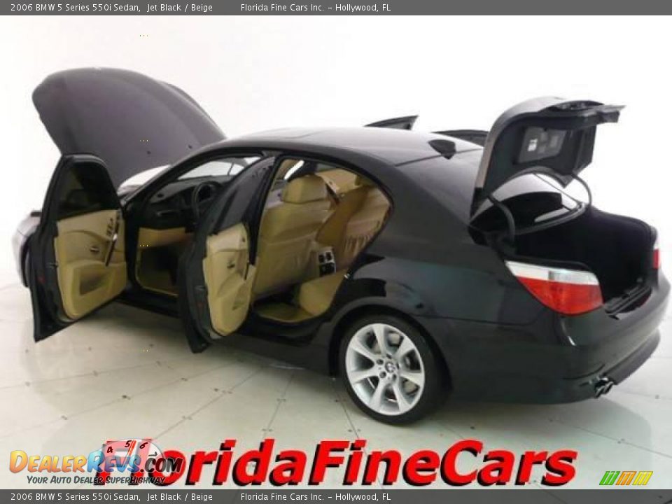 2006 BMW 5 Series 550i Sedan Jet Black / Beige Photo #8