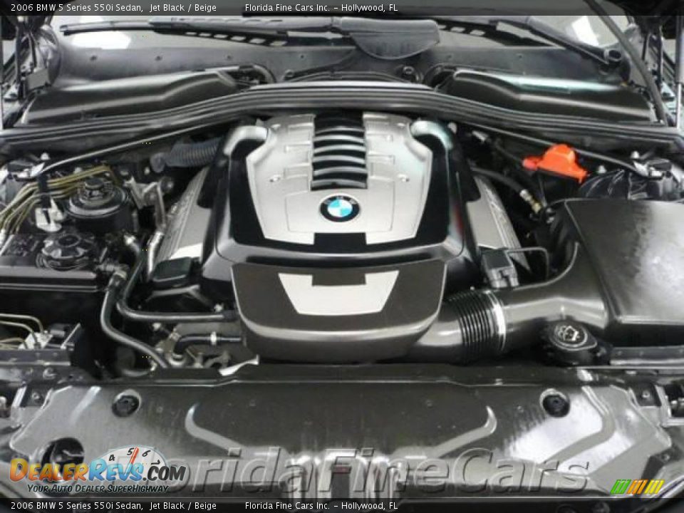 2006 BMW 5 Series 550i Sedan Jet Black / Beige Photo #9