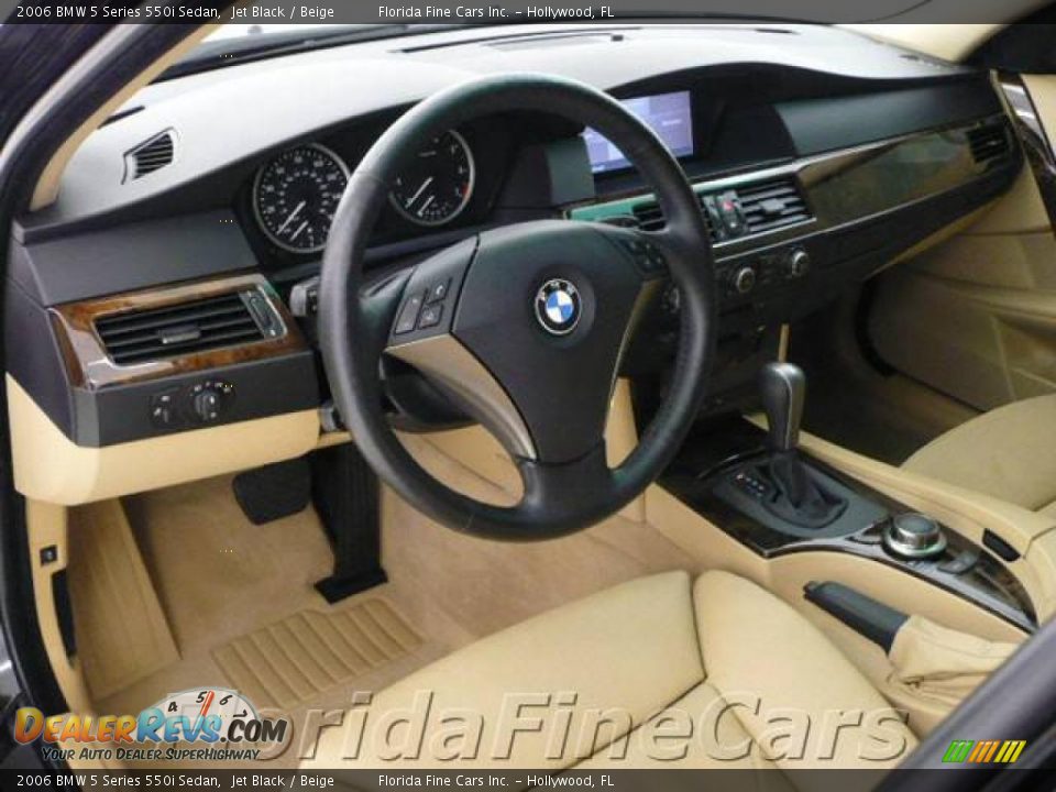 2006 BMW 5 Series 550i Sedan Jet Black / Beige Photo #13