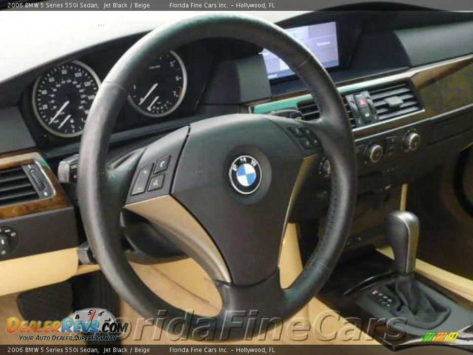 2006 BMW 5 Series 550i Sedan Jet Black / Beige Photo #20