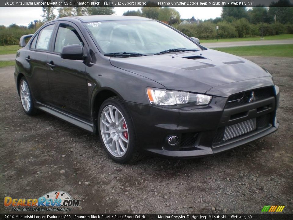 2010 Mitsubishi Lancer Evolution GSR Phantom Black Pearl / Black Sport Fabric Photo #3