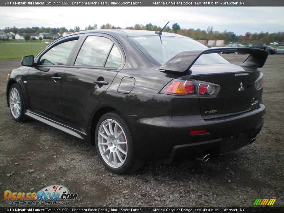 2010 Mitsubishi Lancer Evolution GSR Phantom Black Pearl / Black Sport Fabric Photo #7
