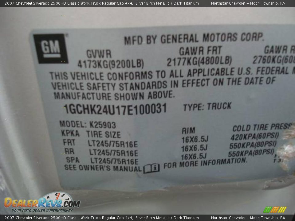 2007 Chevrolet Silverado 2500HD Classic Work Truck Regular Cab 4x4 Silver Birch Metallic / Dark Titanium Photo #19