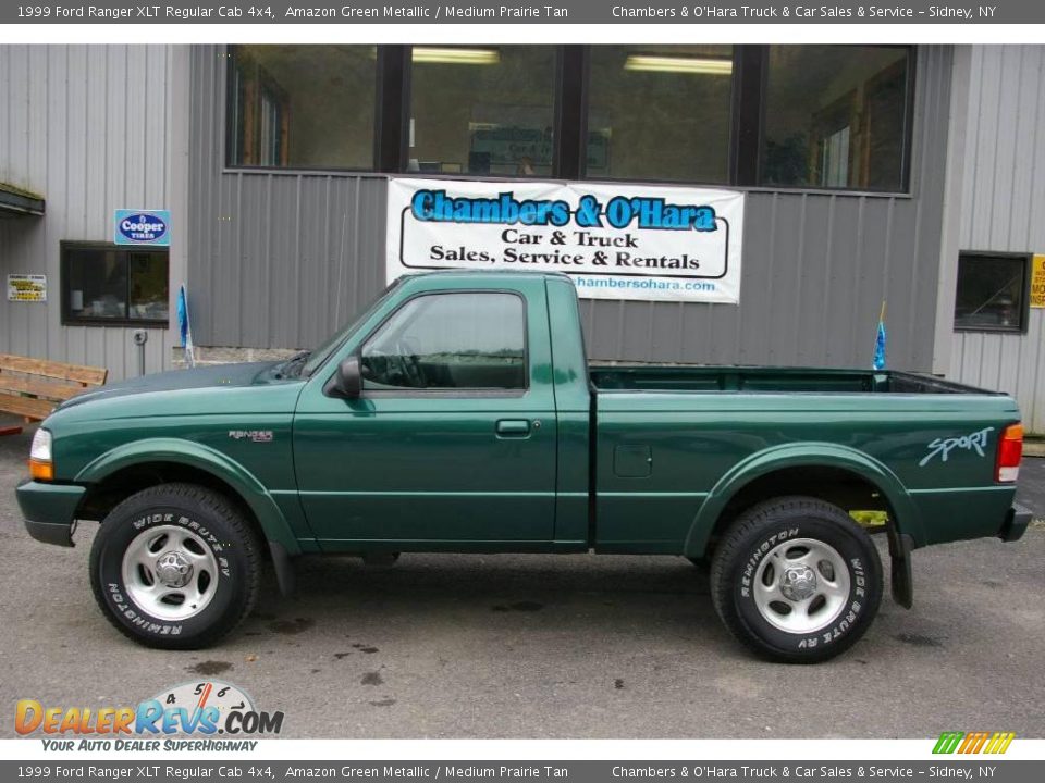1999 Ford Ranger XLT Regular Cab 4x4 Amazon Green Metallic / Medium
