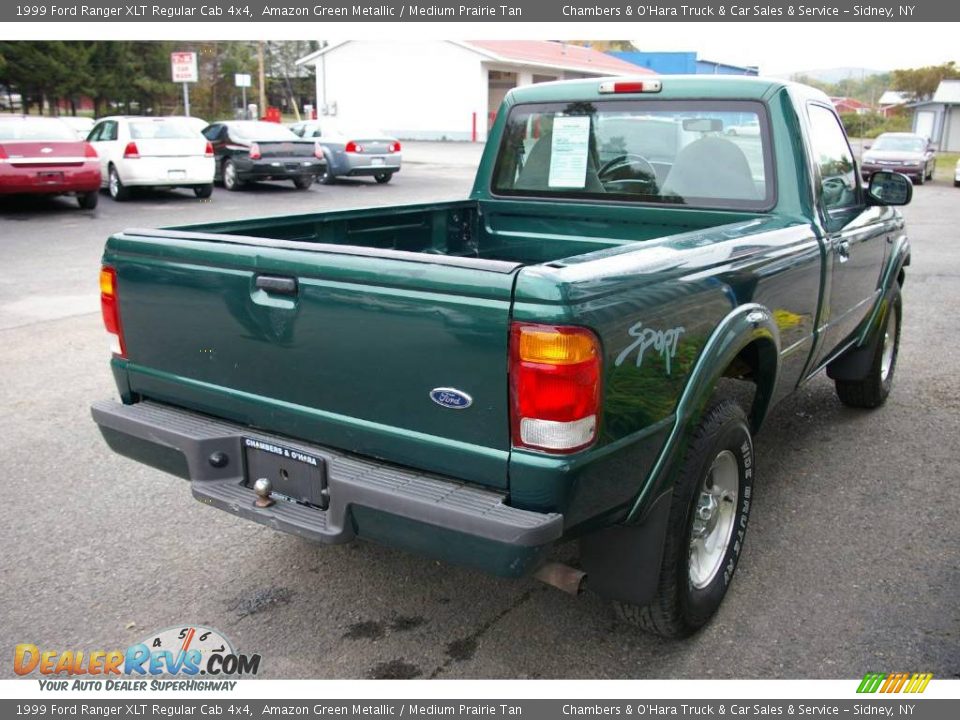 1999 Ford Ranger XLT Regular Cab 4x4 Amazon Green Metallic / Medium Prairie Tan Photo #10