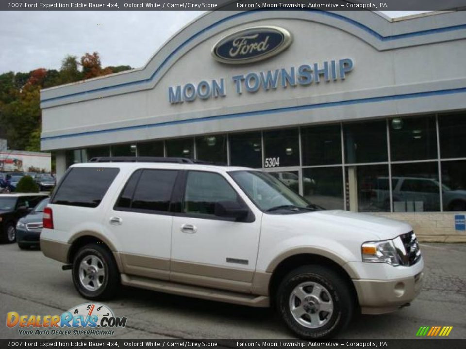 2007 Ford Expedition Eddie Bauer 4x4 Oxford White / Camel/Grey Stone Photo #1