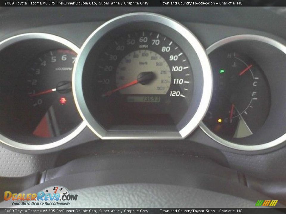 2009 Toyota Tacoma V6 SR5 PreRunner Double Cab Super White / Graphite Gray Photo #9