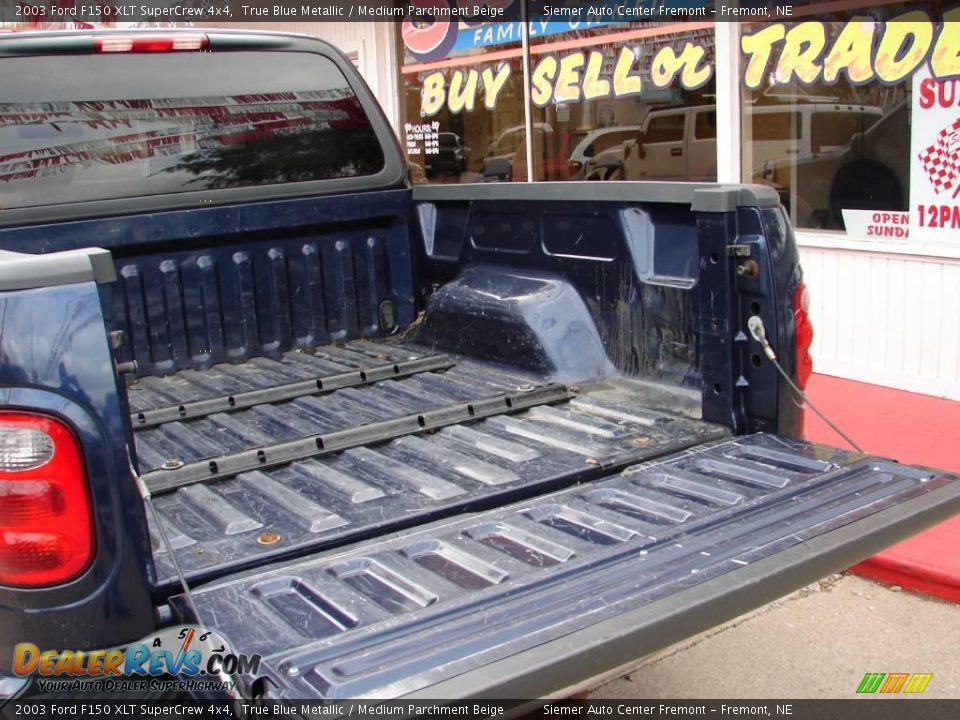 2003 Ford F150 XLT SuperCrew 4x4 True Blue Metallic / Medium Parchment Beige Photo #15