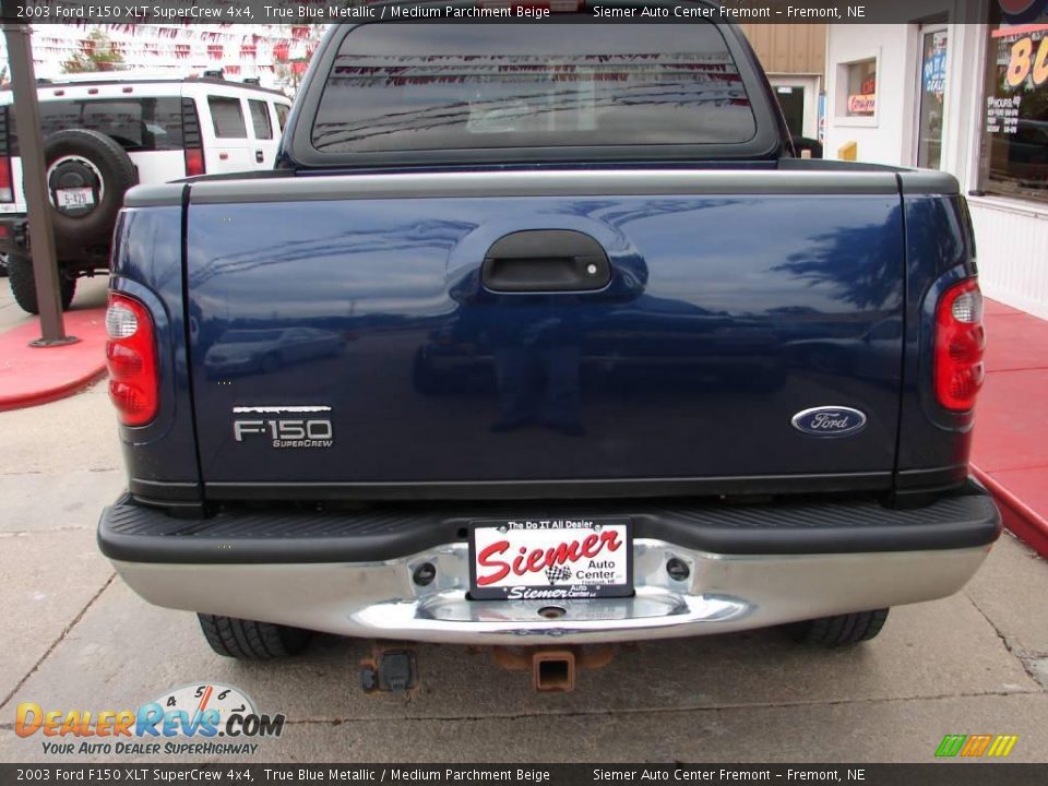 2003 Ford F150 XLT SuperCrew 4x4 True Blue Metallic / Medium Parchment Beige Photo #18