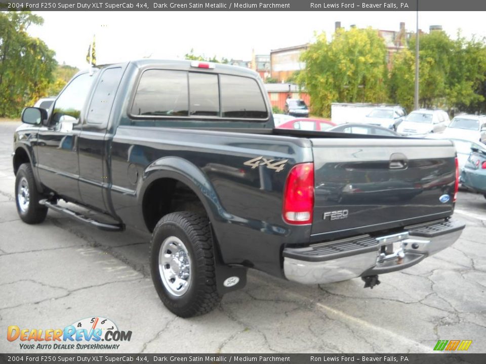 2004 Ford F250 Super Duty XLT SuperCab 4x4 Dark Green Satin Metallic / Medium Parchment Photo #4