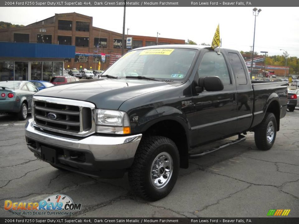 2004 Ford F250 Super Duty XLT SuperCab 4x4 Dark Green Satin Metallic / Medium Parchment Photo #18