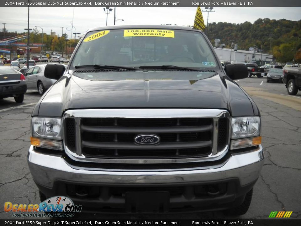 2004 Ford F250 Super Duty XLT SuperCab 4x4 Dark Green Satin Metallic / Medium Parchment Photo #19