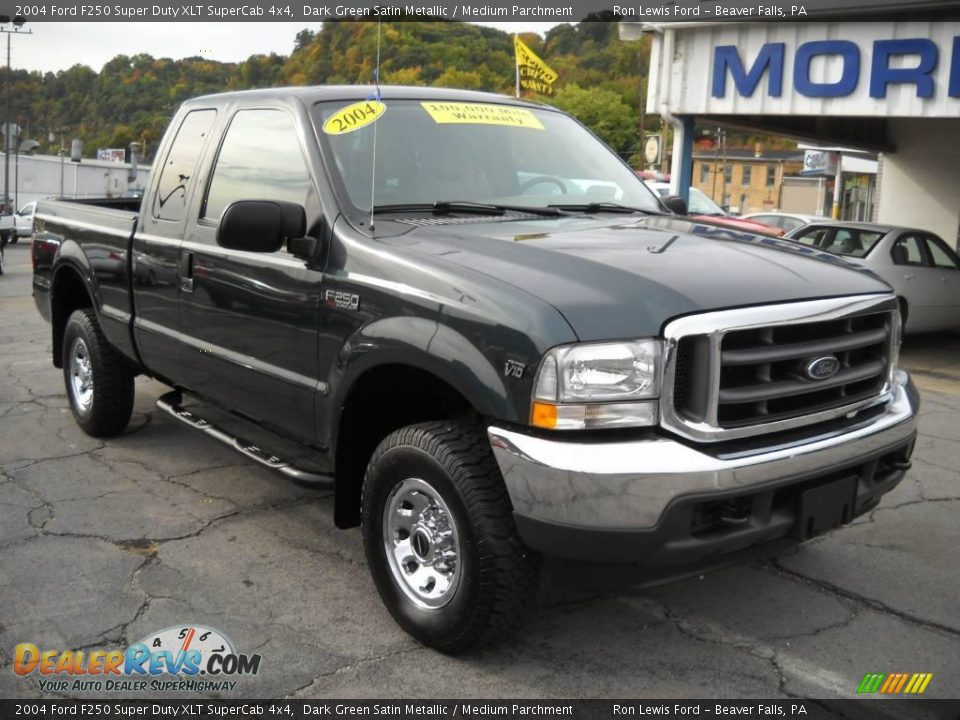 2004 Ford F250 Super Duty XLT SuperCab 4x4 Dark Green Satin Metallic / Medium Parchment Photo #20