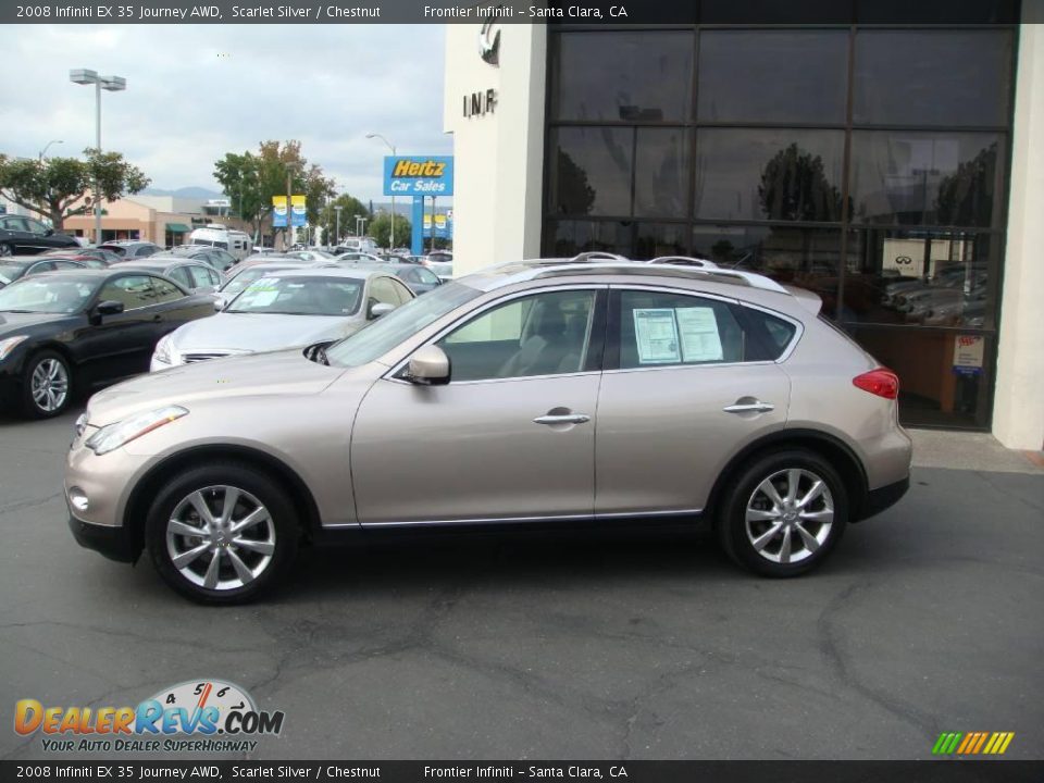 2008 Infiniti EX 35 Journey AWD Scarlet Silver / Chestnut Photo #3