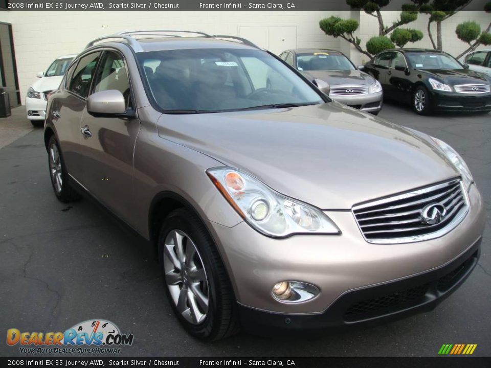 2008 Infiniti EX 35 Journey AWD Scarlet Silver / Chestnut Photo #8
