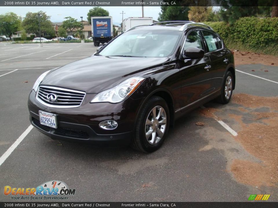 2008 Infiniti EX 35 Journey AWD Dark Currant Red / Chestnut Photo #1