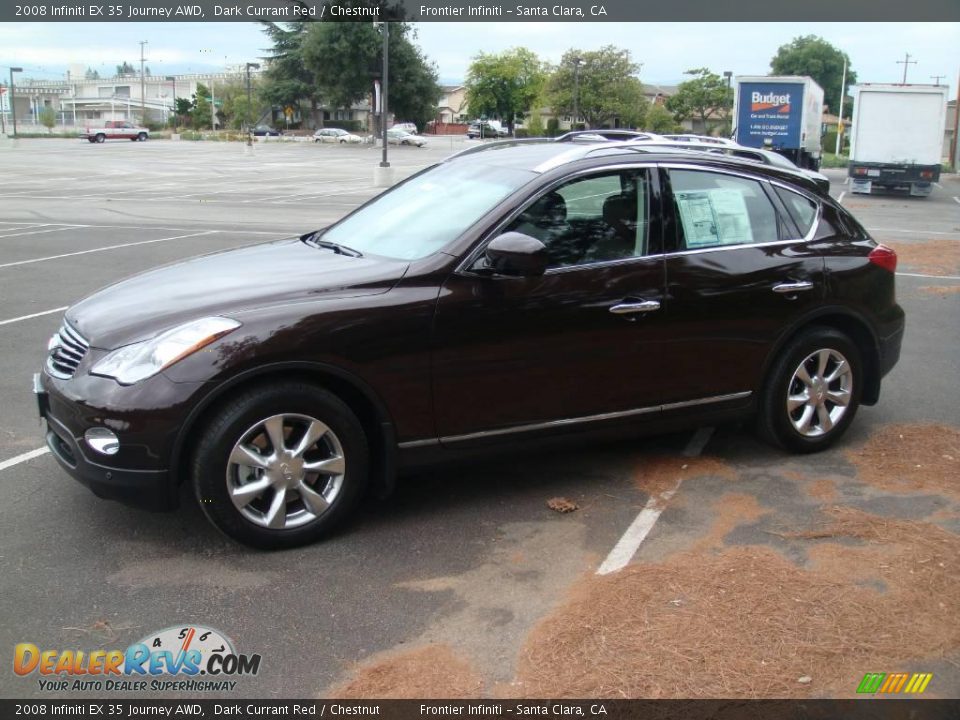 2008 Infiniti EX 35 Journey AWD Dark Currant Red / Chestnut Photo #3