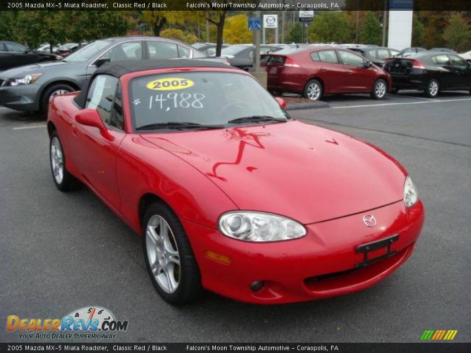 2005 Mazda MX-5 Miata Roadster Classic Red / Black Photo #5