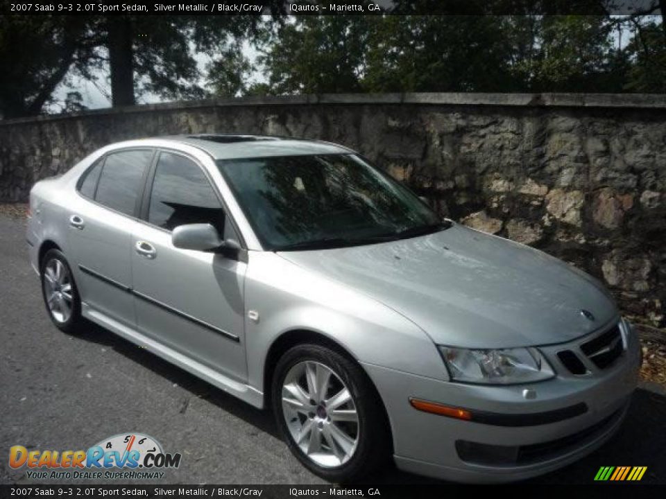 2007 Saab 9-3 2.0T Sport Sedan Silver Metallic / Black/Gray Photo #1