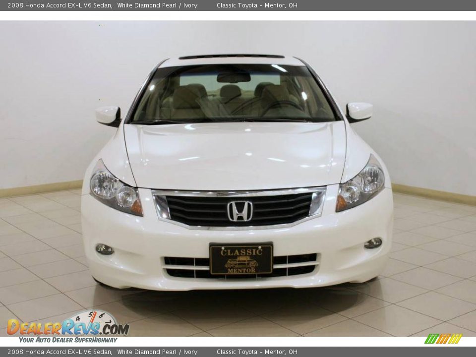 2008 Honda Accord EX-L V6 Sedan White Diamond Pearl / Ivory Photo #2