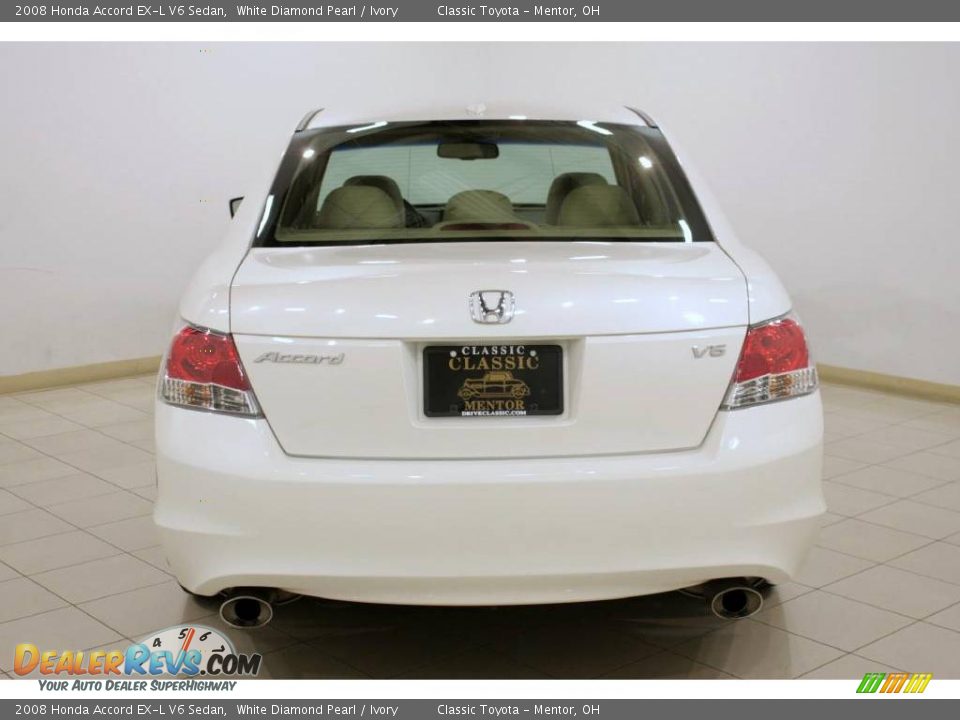2008 Honda Accord EX-L V6 Sedan White Diamond Pearl / Ivory Photo #6
