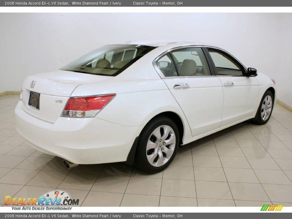 2008 Honda Accord EX-L V6 Sedan White Diamond Pearl / Ivory Photo #7