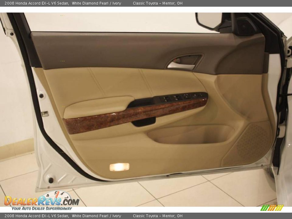2008 Honda Accord EX-L V6 Sedan White Diamond Pearl / Ivory Photo #8