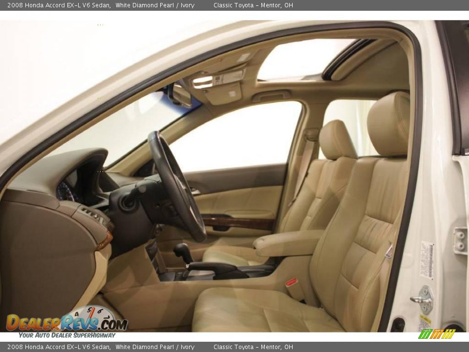 2008 Honda Accord EX-L V6 Sedan White Diamond Pearl / Ivory Photo #9