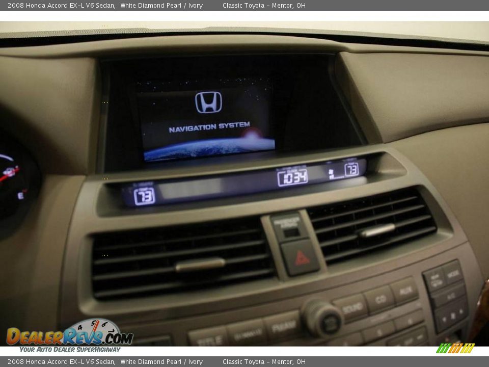 2008 Honda Accord EX-L V6 Sedan White Diamond Pearl / Ivory Photo #13
