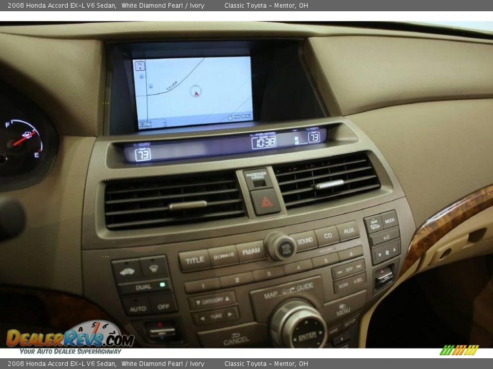 2008 Honda Accord EX-L V6 Sedan White Diamond Pearl / Ivory Photo #14