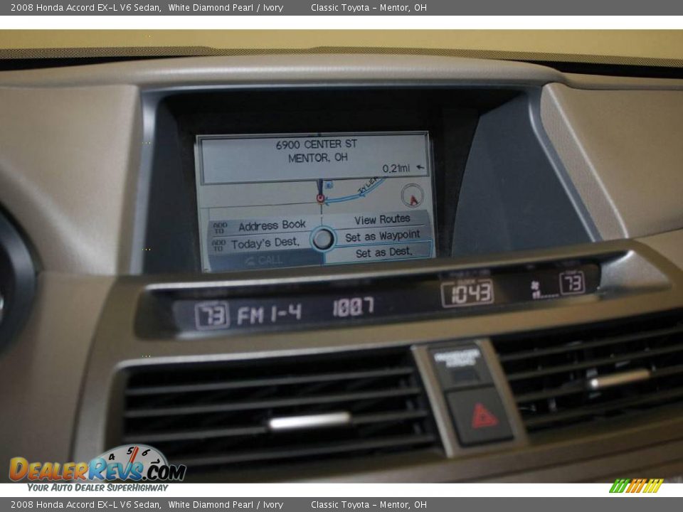 2008 Honda Accord EX-L V6 Sedan White Diamond Pearl / Ivory Photo #15