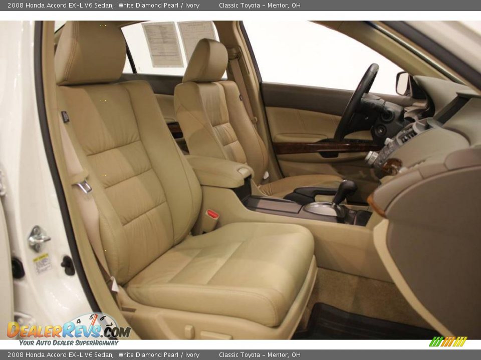 2008 Honda Accord EX-L V6 Sedan White Diamond Pearl / Ivory Photo #19