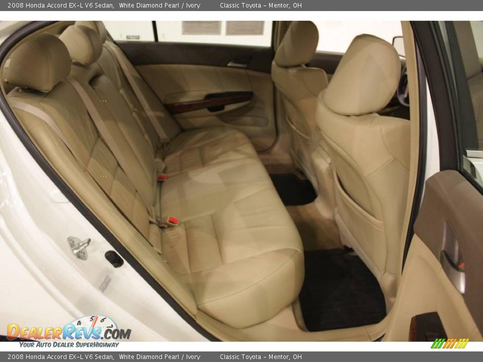 2008 Honda Accord EX-L V6 Sedan White Diamond Pearl / Ivory Photo #20