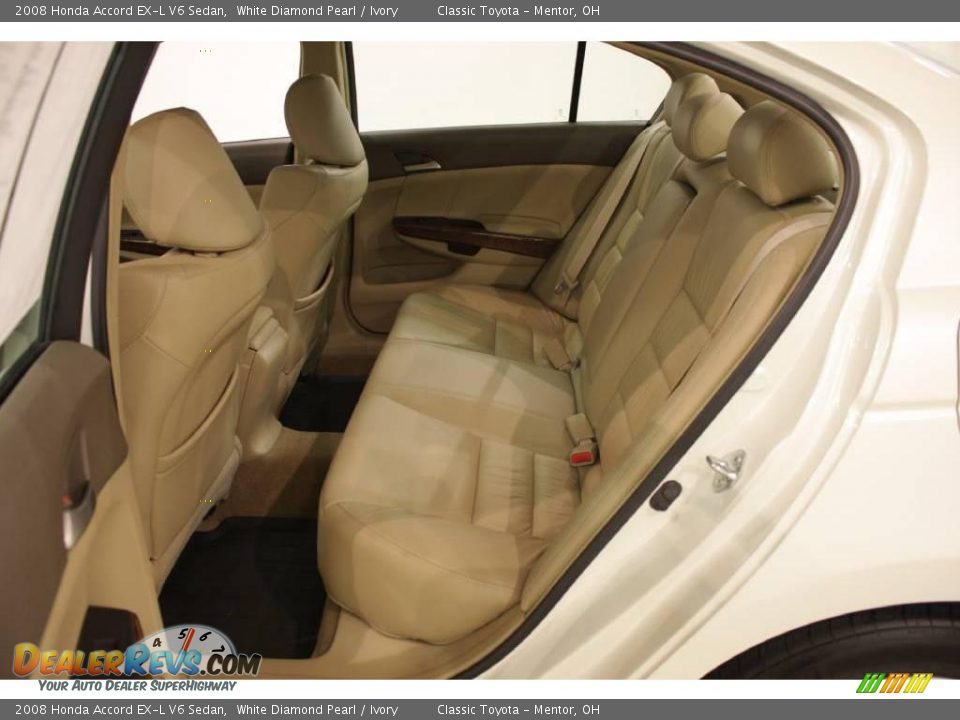 2008 Honda Accord EX-L V6 Sedan White Diamond Pearl / Ivory Photo #21