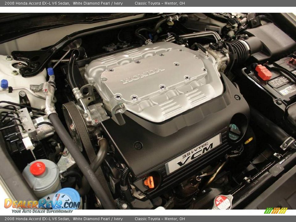 2008 Honda Accord EX-L V6 Sedan White Diamond Pearl / Ivory Photo #24