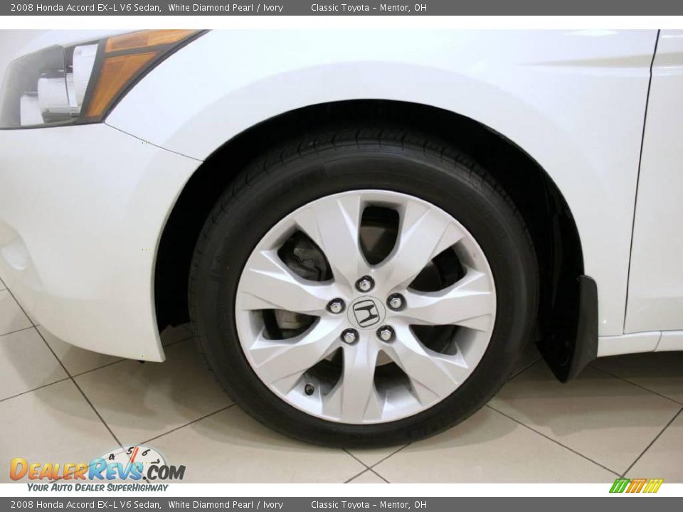 2008 Honda Accord EX-L V6 Sedan White Diamond Pearl / Ivory Photo #25