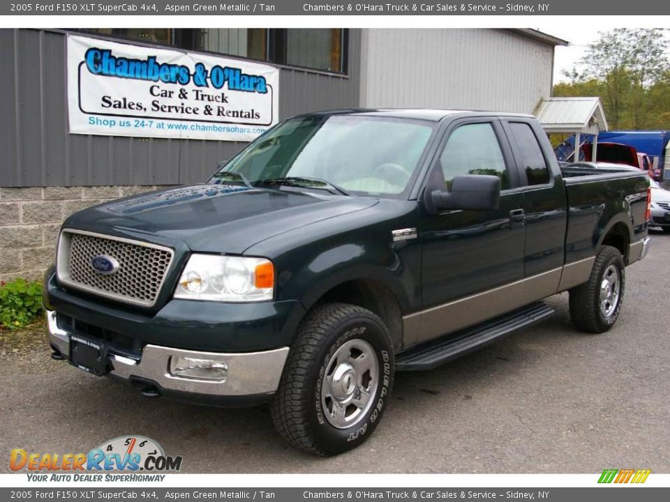 2005 Ford F150 XLT SuperCab 4x4 Aspen Green Metallic / Tan Photo #1