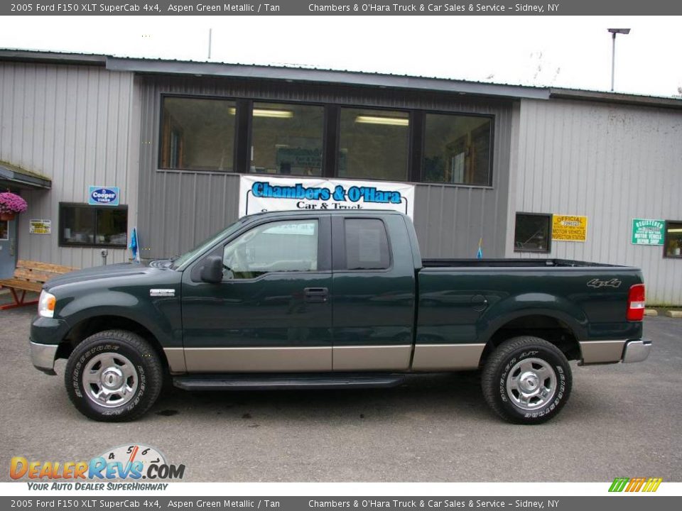 2005 Ford F150 XLT SuperCab 4x4 Aspen Green Metallic / Tan Photo #2