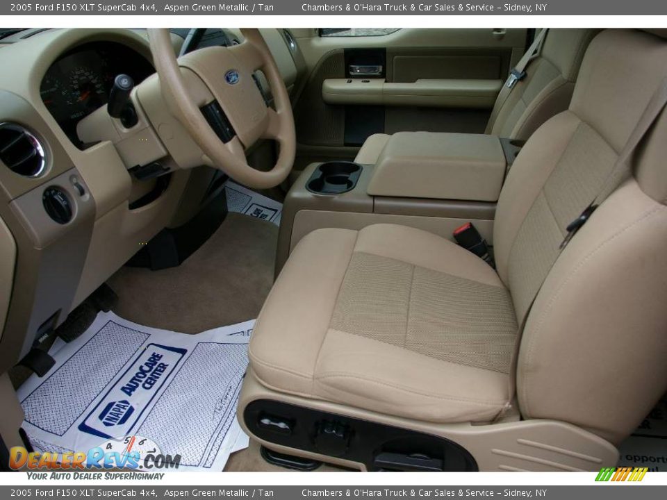 2005 Ford F150 XLT SuperCab 4x4 Aspen Green Metallic / Tan Photo #3