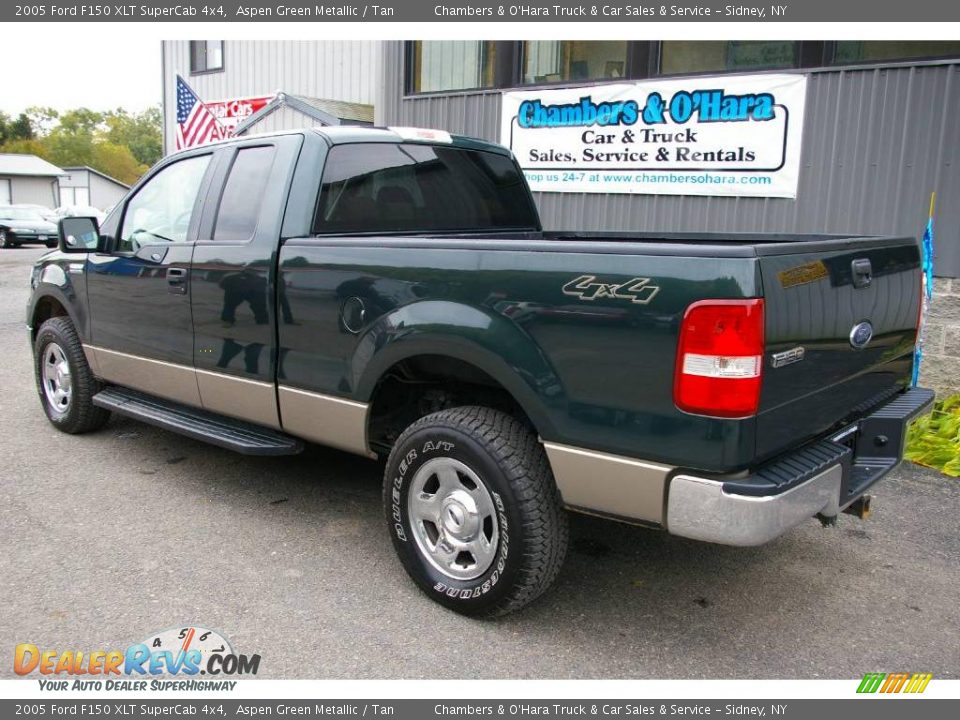 2005 Ford F150 XLT SuperCab 4x4 Aspen Green Metallic / Tan Photo #10