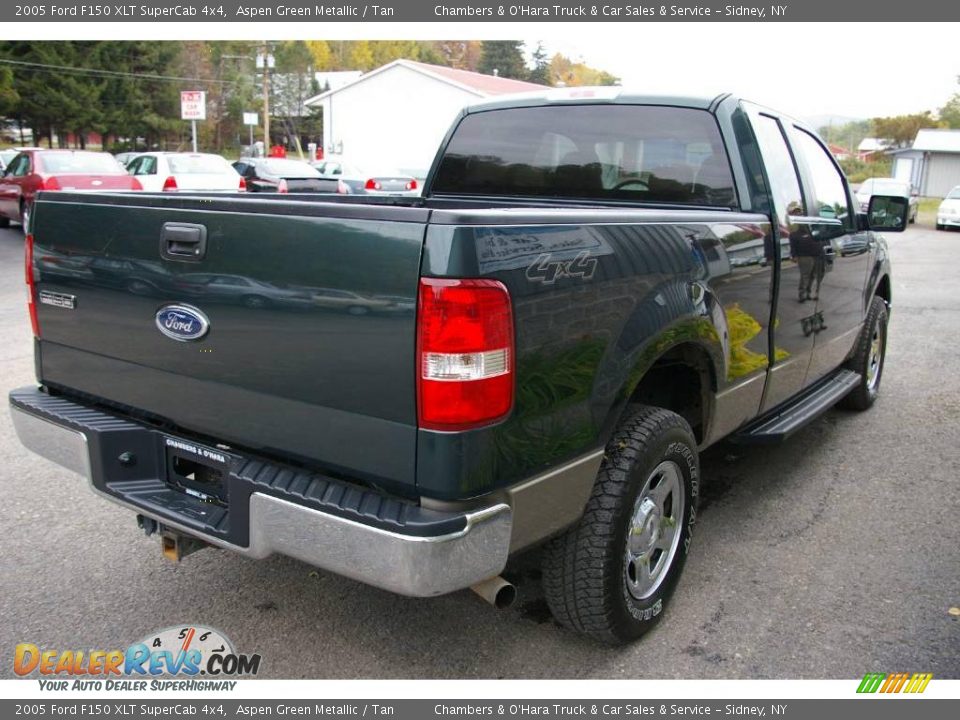 2005 Ford F150 XLT SuperCab 4x4 Aspen Green Metallic / Tan Photo #12