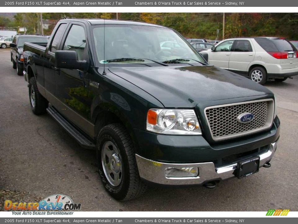 2005 Ford F150 XLT SuperCab 4x4 Aspen Green Metallic / Tan Photo #15